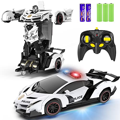 Unleash the Fun: FDJ Remote Control Car Transforms from Police Cruiser to Action-Packed Robot!
