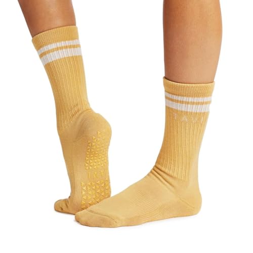 Get a Grip: TAVI Kai Fashion Crew Socks for Ultimate Comfort in Barre, Pilates, and Yoga!