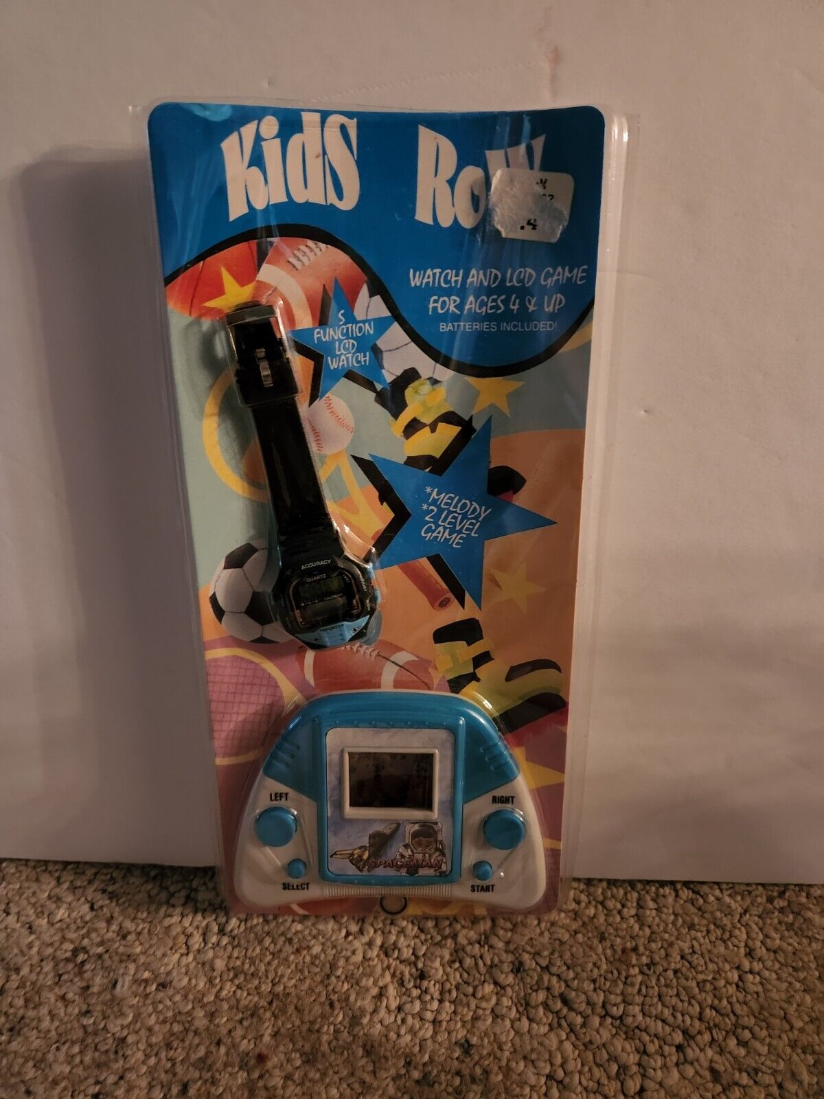 Kids Row Watch & LCD Spaceman Game - Unused Vintage Collectible