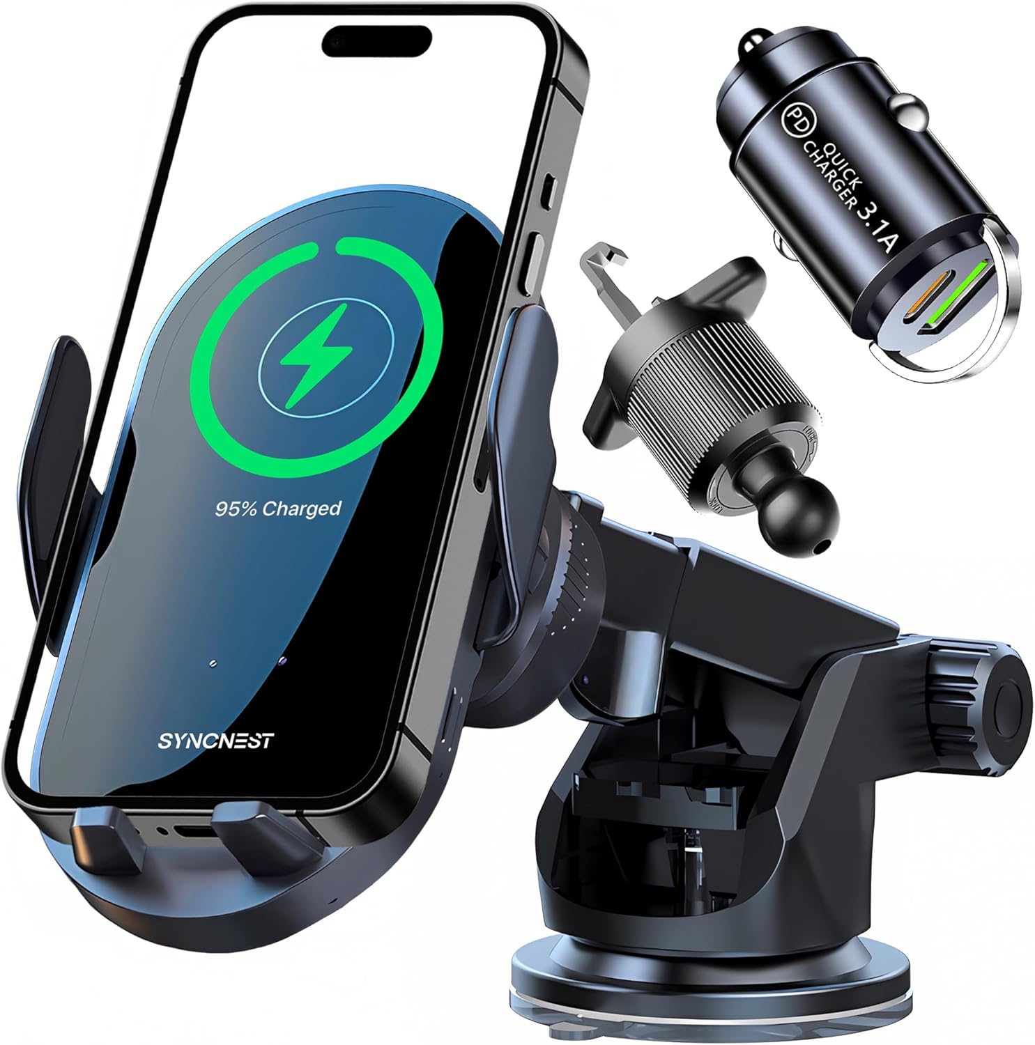 Reviewing the SyncNest 15W Qi Fast Wireless Car Charger Mount: The Ultimate Phone Holder for iPhone and Galaxy Users!