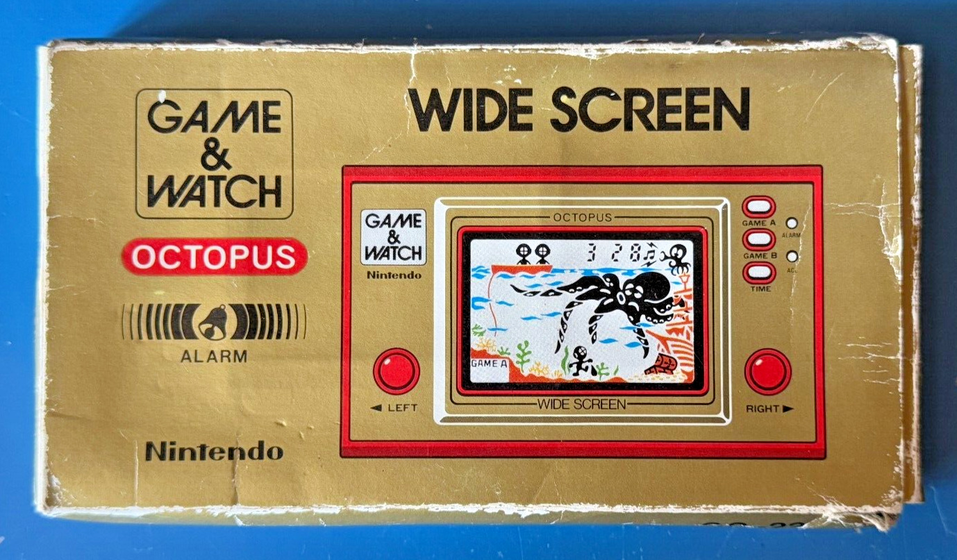 Vintage Nintendo Game & Watch Octopus Wide Screen Handheld Console