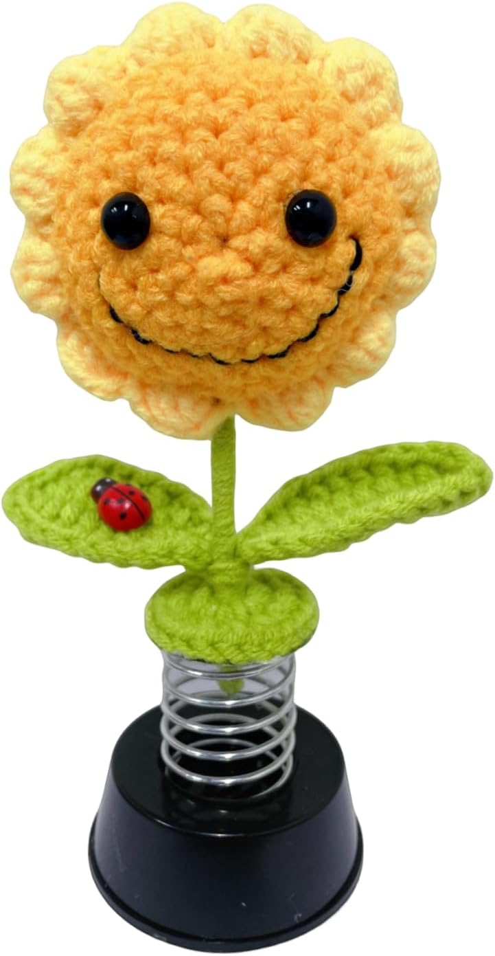 Brighten Your Ride: Reviews of Handmade Knitted Sunflower Car Accessories
