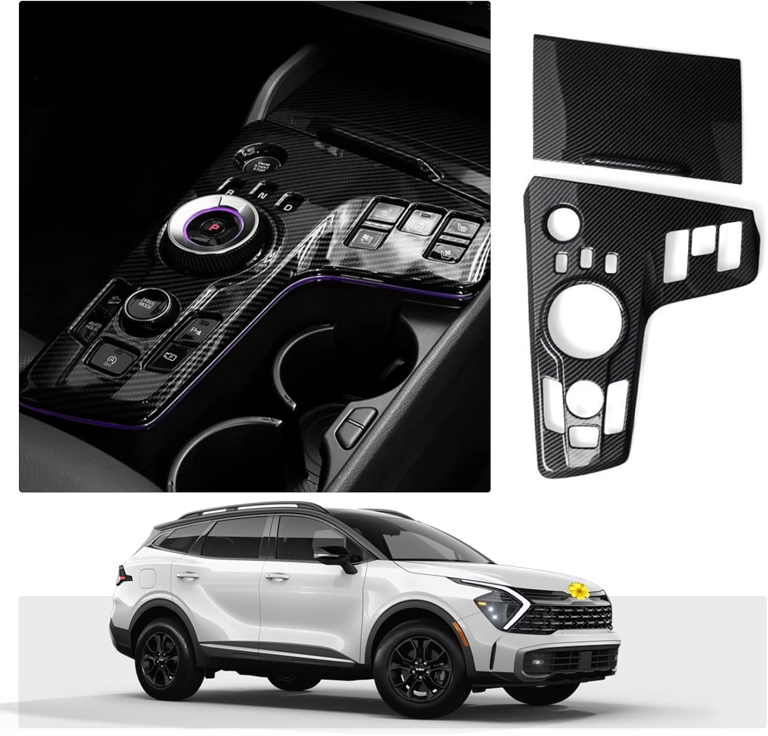Elevate Your Ride: CDEFG Carbon Fibre Centre Console Wrap for Kia Sportage NQ5 (2022-2024) - A Must-Have Interior Upgrade!