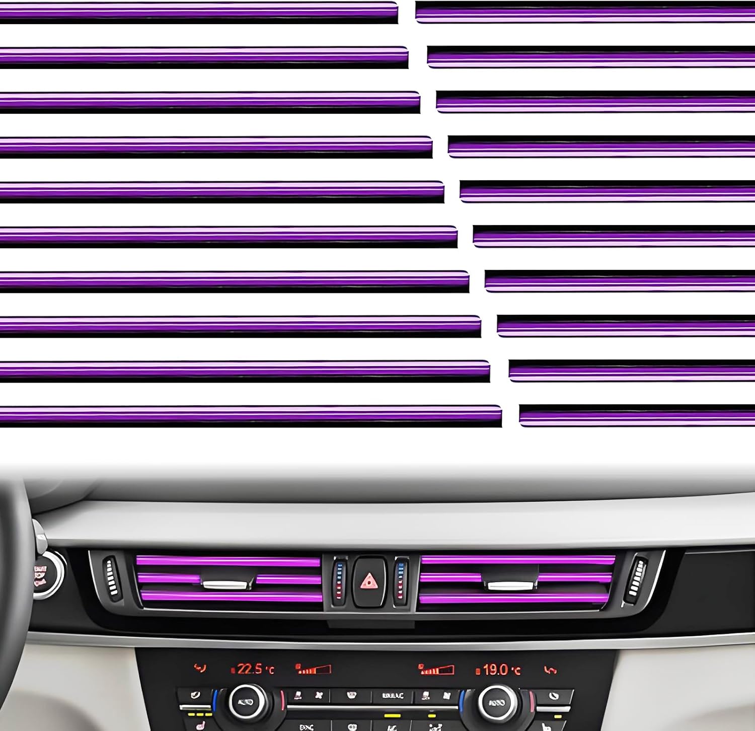 Transform Your Ride: Review of HIAHXC Ventilation Grille Interior Strips in Stylish Purple!