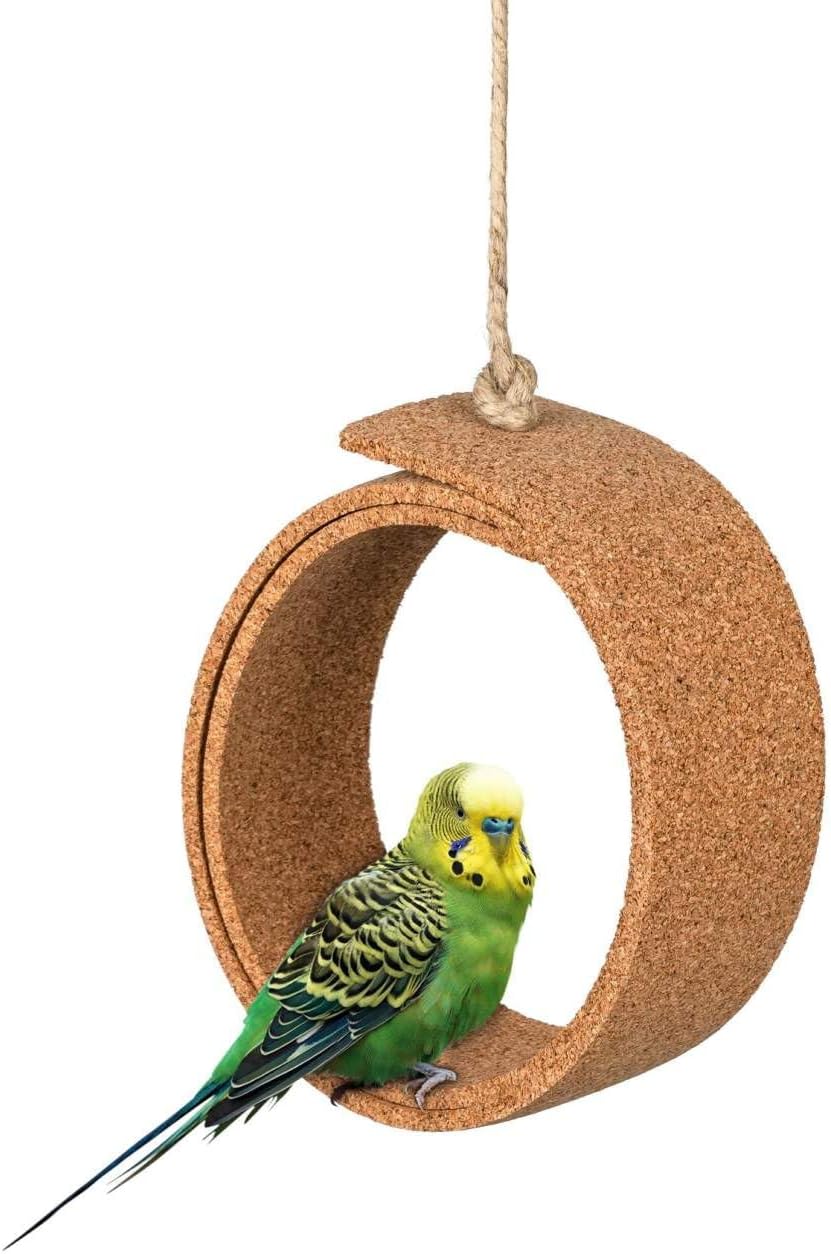 Swing into Fun: The Natural Cork Bird Swing for Happy, Healthy Birds!
