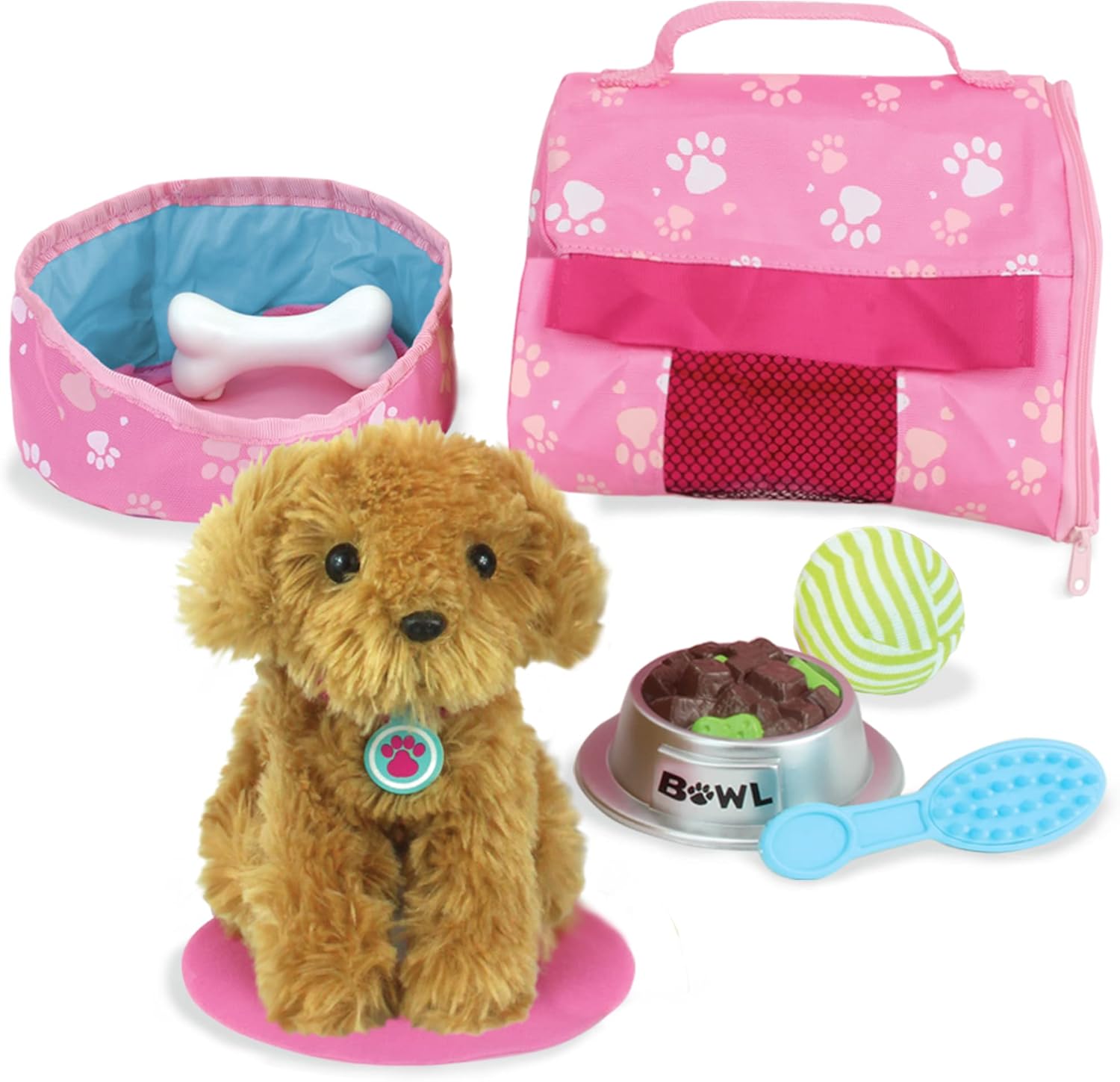 Unleash the Fun: Sophia's Complete Puppy Dog Play Set for 18" Dolls