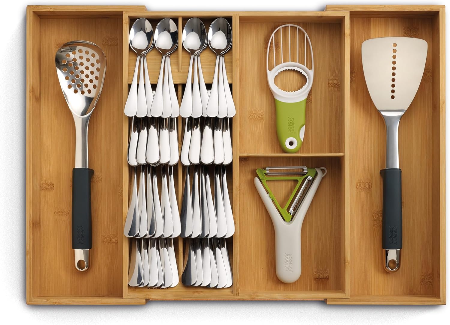 Maximize Your Kitchen Space with the Joseph Joseph Drawerstore Bamboo Organizer!